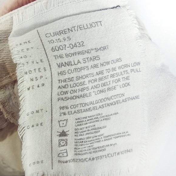 Current/Elliot • Vanilla Star Boyfriend Shorts - Picture 7 of 7